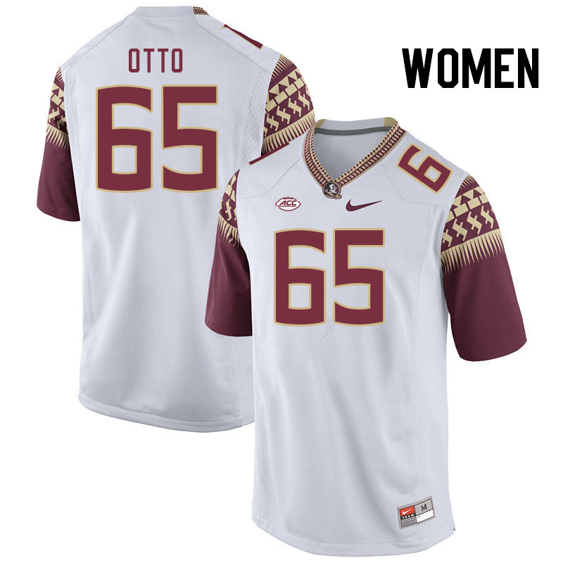Women #65 Andre Otto Florida State Seminoles College Football Jerseys Stitched Sale-White - Click Image to Close